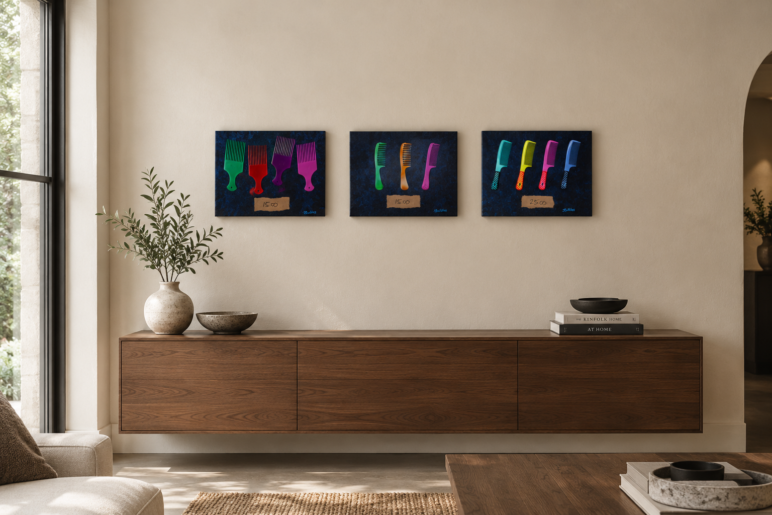 Curated Comb Art Living Room